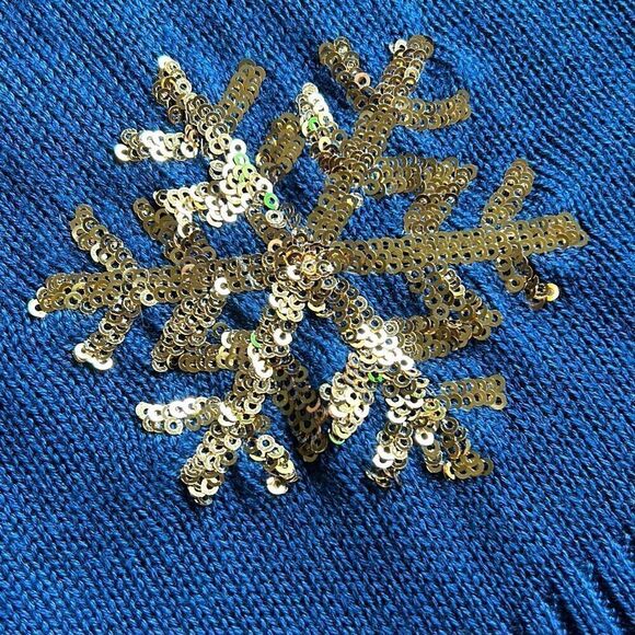Tipsy Elves Blue Sequin Snowflake Dress XXL Sweater Dress - Picture 10 of 10
